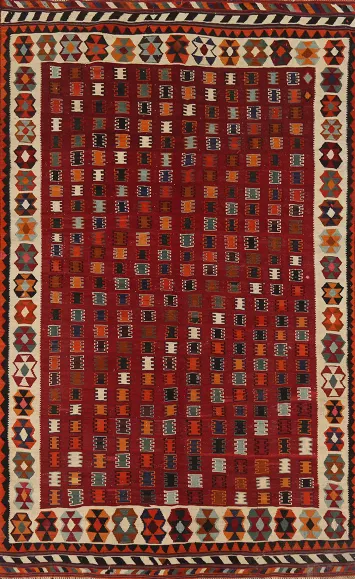 Vegetable Dye Kilim Qashqai Persian Area Rug 6x10