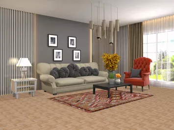 Red & Pink Geometric Kilim Flat Pile Persian Rug 4x7