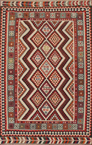 Vegetable Dye Kilim Qashqai Persian Area Rug 5x8
