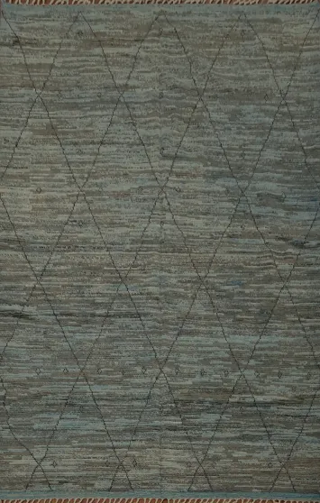 All-Over Trellis Striped Moroccan Area Rug 8x11