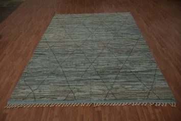 All-Over Trellis Striped Moroccan Area Rug 8x11