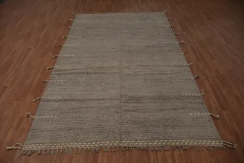 All-Over Striped Moroccan Modern Area Rug 7x11