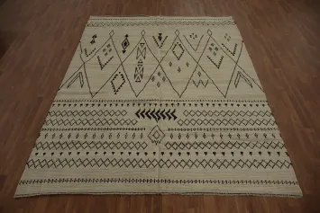 Modern Moroccan Area Rug 8x10 with Geometric Design