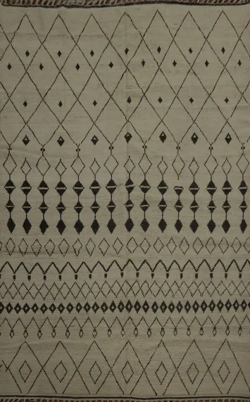 Trellis Wool Moroccan Living Room Area Rug 8x11