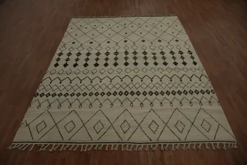 Trellis Wool Moroccan Living Room Area Rug 8x11