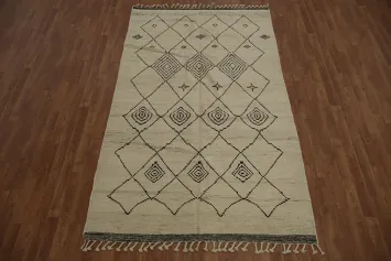 Trellis Wool Handmade Moroccan Living Room Area Rug 5x9