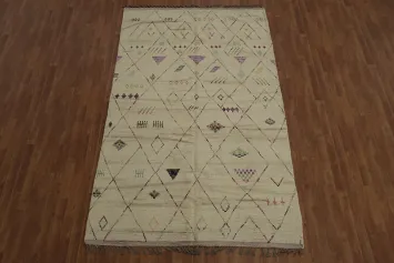 Handmade Wool Geometric Moroccan Area Rug 6x10