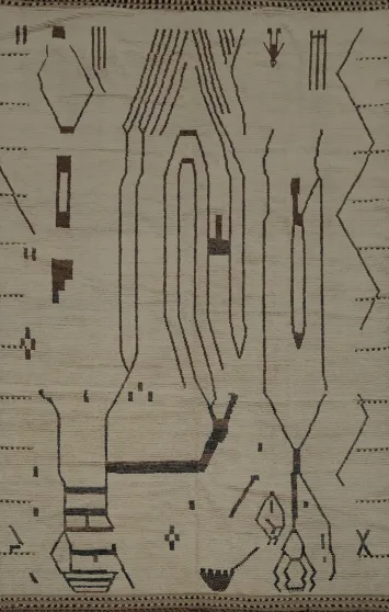 All-Over Abstract Moroccan Large Oriental Rug 10x14