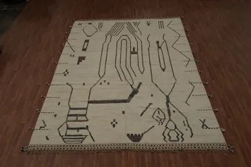 All-Over Abstract Moroccan Large Oriental Rug 10x14