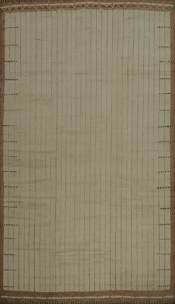 Striped Wool Ivory Moroccan Palace Size Large Rug 14x22