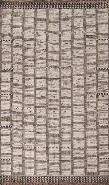 All-Over Striped Moroccan Living Room Area Rug 6x10