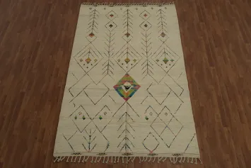 Ivory Geometric Moroccan Oriental Area Rug 6x10