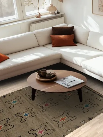 Artful Simplicity Moroccan Area Rug 5x8 with Eye-Catching Motifs