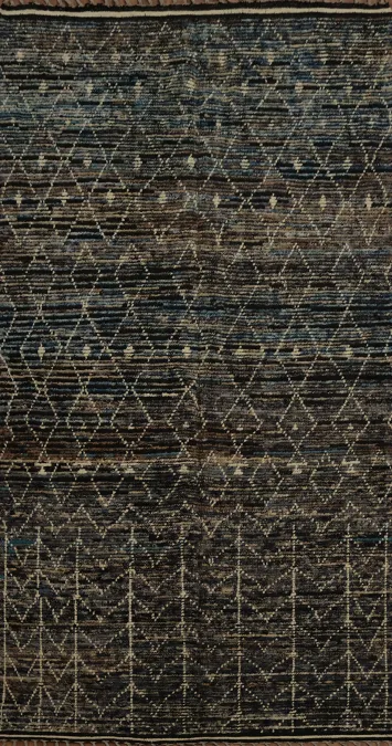 Sophisticated Dark Moroccan Area Rug 6x10 with Textured Patterns