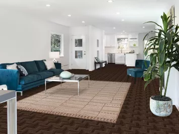 All-Over Striped Moroccan Living Room Area Rug 6x9