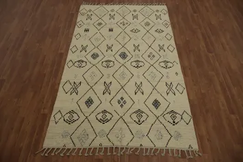 All-Over Ivory Moroccan Oriental Area Rug 5x9