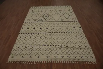Artisan Moroccan Area Rug 7x11 with Tribal Patterns and Textures