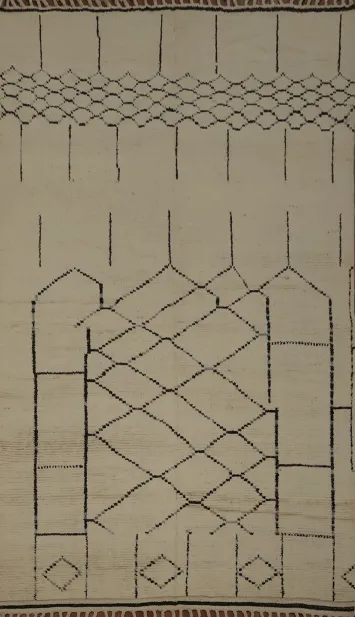 Authentic Moroccan Area Rug 6x10 Featuring Unique Patterned Lines