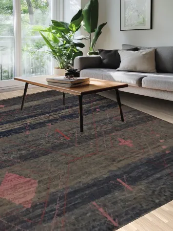 Artistic Dark Moroccan Area Rug 8x12 for Modern Home Decor