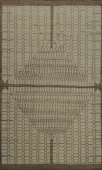 Handmade Ivory Large Moroccan Oriental Rug 12x17