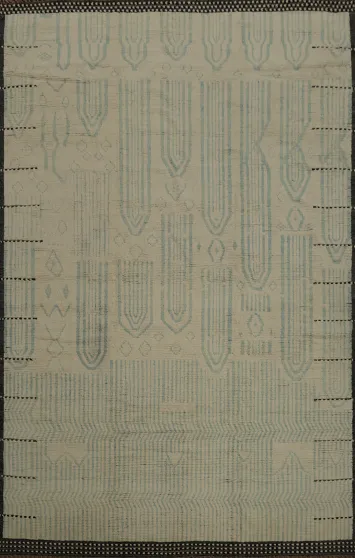 Sophisticated Geometric on Elegant Beige Moroccan Large Rug 12x15
