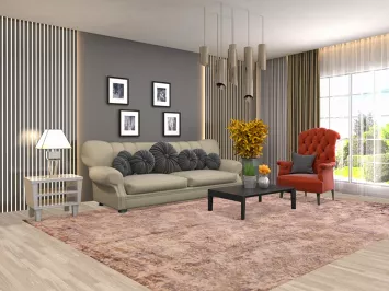 Hand-Knotted Wool Abstract Indian Area Rug 8x11