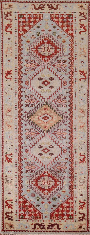 Geometric Heriz Serapi Oriental Runner Rug 3x8