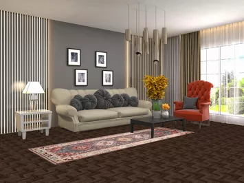 Gray Geometric Kazak Indian Runner Rug 3x8