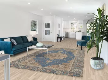 Over-Dyed Blue Tabriz Persian Area Rug 7x10