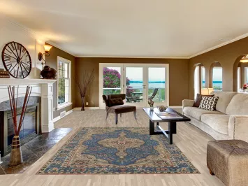 Hand-Knotted Blue Wool Tabriz Persian Area Rug 7x10