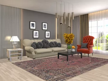 Geometric Sirjan Persian Area Rug 7x10