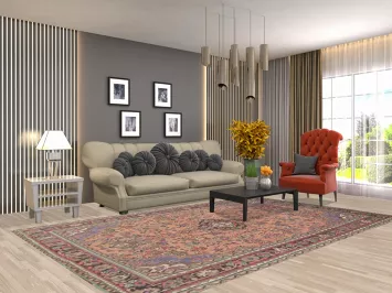 Vintage Wool Floral Hamedan Persian Area Rug 6x10