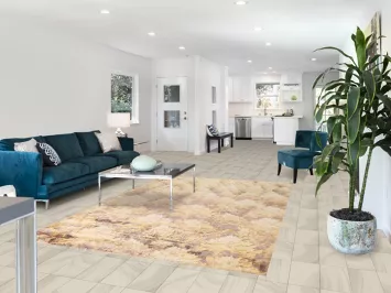 Handmade Yellow Abstract Oriental Area Rug 6x9