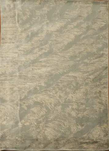 Hand-Knotted Wool Abstract Indian Area Rug 6x8