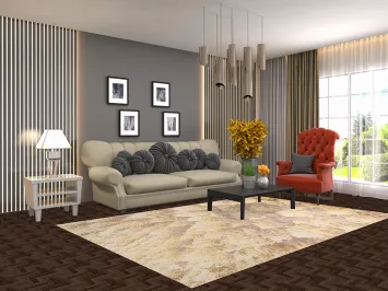 Hand-Knotted Wool Yellow Abstract Area Rug 6x9