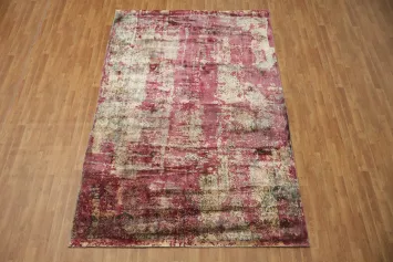 Contemporary Wool Abstract Indian Area Rug 7x10