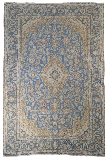 Vintage Blue Tabriz Persian Wool Area Rug 8x11