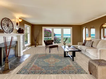 Handmade Blue Floral Tabriz Persian Area Rug 7x10