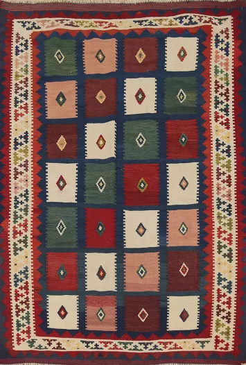 Vegetable Dye Kilim Qashqai Persian Rug 5x7