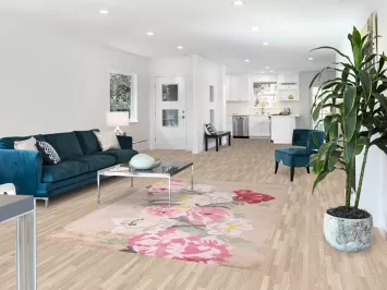 All-Over Flowers Wool & Silk Indian Area Rug 5x8