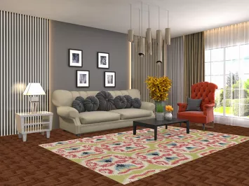 All-Over Hand-Woven Kilim Indian Area Rug 6x9