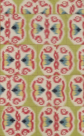 Hand-Woven Green Wool Kilim Oriental Area Rug 5x8