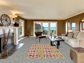 Hand-Woven Green Wool Kilim Oriental Area Rug 5x8