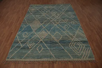 Hand-Knotted Wool Moroccan Area Rug 7x11