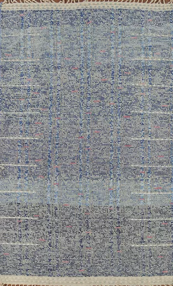 Gray & Blue Striped Moroccan Living Room Rug 6x10