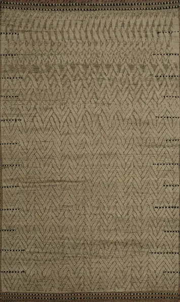 Sophisticated Moroccan Area Rug 9x13 with Unique Chevron Detailing
