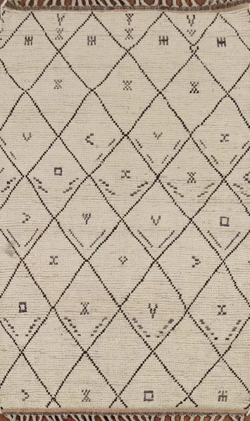 All-Over Trellis Moroccan Oriental Rug 4x7