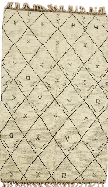 All-Over Trellis Moroccan Oriental Rug 4x7