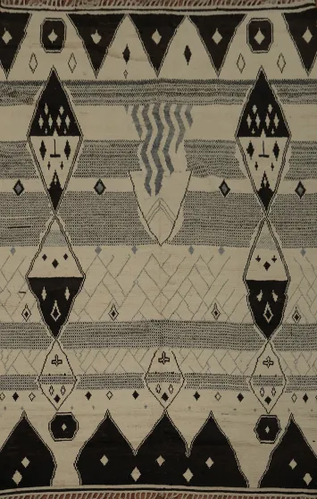 Geometric Wool Moroccan Oriental Area Rug 9x13