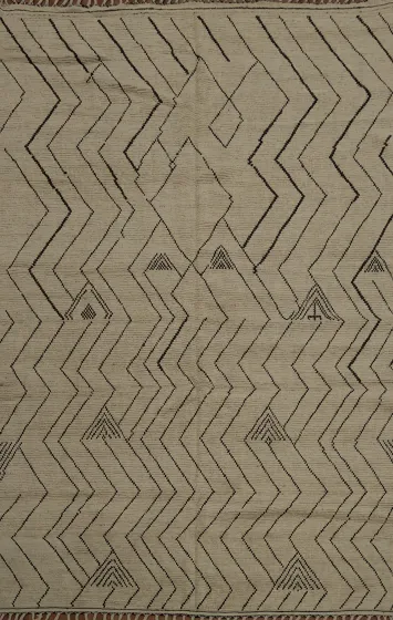 Earth Tone Wool Moroccan Modern Area Rug 8x11